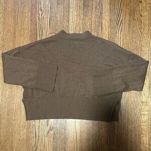 Brown Cropped Sweater | Minimalist Capsule Cozy Knit Top S